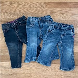 Bundle of 3 pairs girls jeans size 12 months